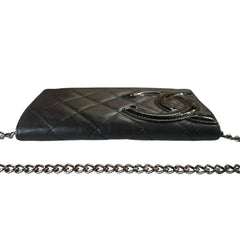 CHANEL Lambskin Cambon Compact Wallet On Adjustable Chain Chanel