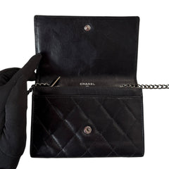 CHANEL Lambskin Cambon Compact Wallet On Adjustable Chain Chanel