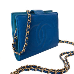 CHANEL Blue Caviar Leather Timeless Compact Wallet Chanel