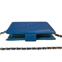 CHANEL Blue Caviar Leather Timeless Compact Wallet Chanel