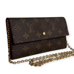 LOUIS VUITTON Monogram International Wallet with Chain Louis Vuitton