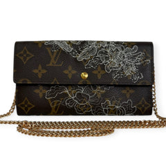 LOUIS VUITTON Limited Edition Monogram Dentelle Sarah Wallet with Chain Louis Vuitton