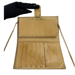 CHANEL Beige Caviar Leather Timeless Wallet Chanel