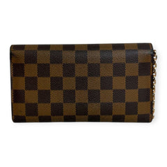 LOUIS VUITTON Damier Ebene Sarah Wallet with Chain Louis Vuitton