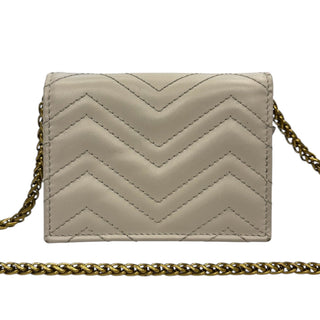 GUCCI Bone GG Marmont Compact Wallet with Adjustable Chain Gucci