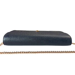 LOUIS VUITTON Navy Empreinte Leather Sarah Wallet with Chain Louis Vuitton