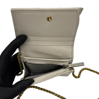 GUCCI Bone GG Marmont Compact Wallet with Adjustable Chain Gucci