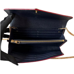 LOUIS VUITTON Navy Empreinte Leather Sarah Wallet with Chain Louis Vuitton