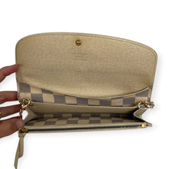 LOUIS VUITTON Damier Azur Emilie Wallet with Chain Louis Vuitton
