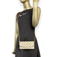 LOUIS VUITTON Damier Azur Emilie Wallet with Chain Louis Vuitton