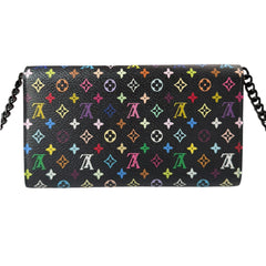 LOUIS VUITTON Black Multicolor Monogram Sarah Wallet with Chain Louis Vuitton