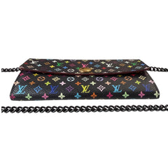 LOUIS VUITTON Black Multicolor Monogram Sarah Wallet with Chain Louis Vuitton