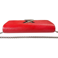 LOUIS VUITTON Red Epi Leather Twist Wallet with Chain Louis Vuitton