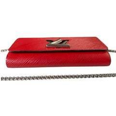 LOUIS VUITTON Red Epi Leather Twist Wallet with Chain Louis Vuitton