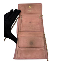 CHANEL Pink Caviar Leather Timeless Compact Wallet Chanel