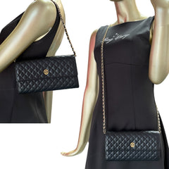 CHANEL Black Micro Quilted Lambskin GHW Long Flap Wallet Chanel