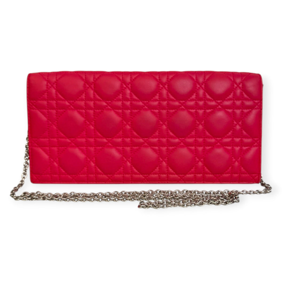DIOR Pink Leather Cannage Clutch on Chain Dior