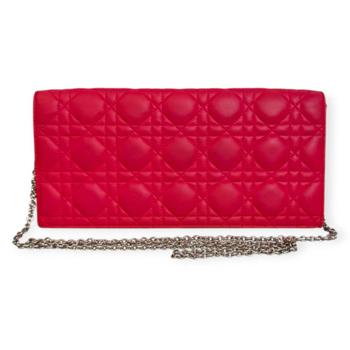 DIOR Pink Leather Cannage Clutch on Chain Dior