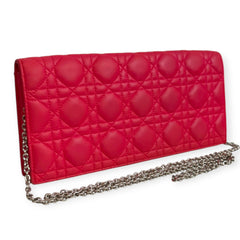 DIOR Pink Leather Cannage Clutch on Chain Dior