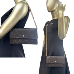 LOUIS VUITTON Monogram Continental Wallet with Chain Louis Vuitton