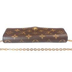 LOUIS VUITTON Monogram/Magenta Sarah Wallet with added Gold Chain Louis Vuitton
