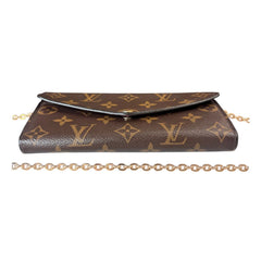 LOUIS VUITTON Monogram/Magenta Sarah Wallet with added Gold Chain Louis Vuitton