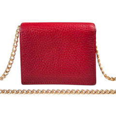 GUCCI Red GG Marmont Compact Wallet with Unbranded Adjustable Chain Gucci