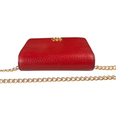 GUCCI Red GG Marmont Compact Wallet with Unbranded Adjustable Chain Gucci