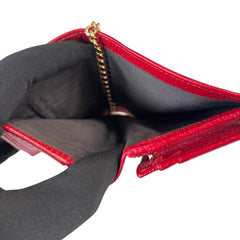 GUCCI Red GG Marmont Compact Wallet with Unbranded Adjustable Chain Gucci