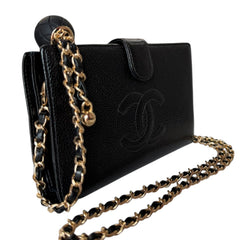 CHANEL Black Caviar Leather Timeless Wallet Chanel