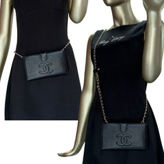 CHANEL Black Caviar Leather Timeless Wallet Chanel