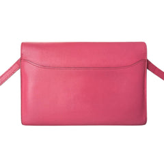 HERMES Pink Epsom Constance Wallet Palladium Hardware & Added Strap Hermes