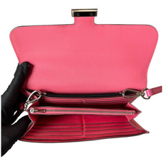 HERMES Pink Epsom Constance Wallet Palladium Hardware & Added Strap Hermes