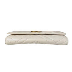 GUCCI Ivory Leather GG Marmont Wallet with Chain Gucci
