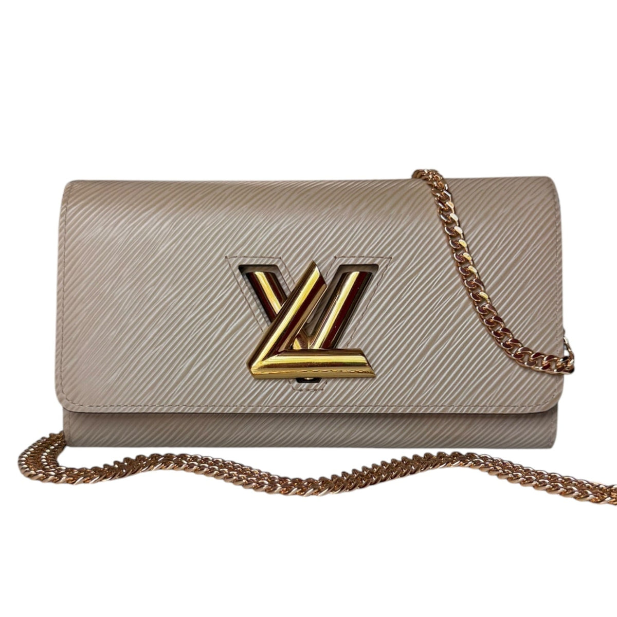 LOUIS VUITTON Taupe Epi Leather Twist Wallet Louis Vuitton
