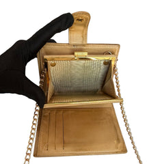 CHANEL Camel Caviar Leather Timeless Compact Wallet Chanel