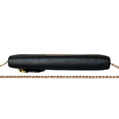 PRADA Black Saffiano Leather Wallet/Card Holder with Chain Prada