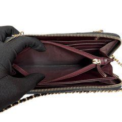 CHANEL Black Quilted Leather Lucky Charms 2.55 Reissue Zip Wallet Chanel