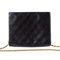 CHANEL Black Quilted Lambskin Chain Bag Chanel