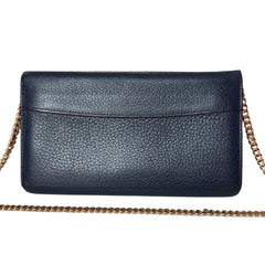 LOUIS VUITTON Navy Blue & Red Taurillon Capucines Leather Wallet with Chain Louis Vuitton
