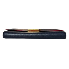 LOUIS VUITTON Navy Blue & Red Taurillon Capucines Leather Wallet with Chain Louis Vuitton