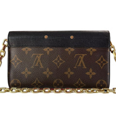 LOUIS VUITTON Black Monogram Portefeuille Pallas Wallet with Chain Louis Vuitton
