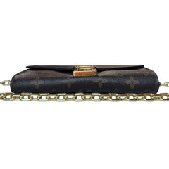 LOUIS VUITTON Black Monogram Portefeuille Pallas Wallet with Chain Louis Vuitton