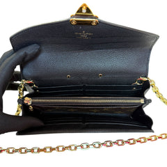LOUIS VUITTON Black Monogram Portefeuille Pallas Wallet with Chain Louis Vuitton