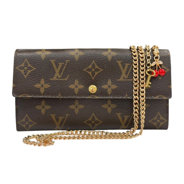 LOUIS VUITTON Monogram Sarah Wallet with Chain/Charm Louis Vuitton