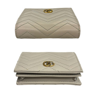 GUCCI Bone GG Marmont Compact Wallet with Adjustable Chain Gucci