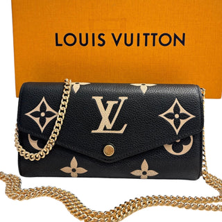 LOUIS VUITTON Leather Giant Empreinte Monogram Sarah Wallet with Chain Louis Vuitton