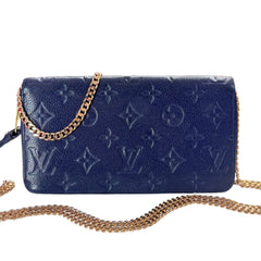 LOUIS VUITTON Iris Empreinte Leather Zip Wallet with Chain Louis Vuitton