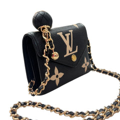 LOUIS VUITTON Leather Giant Empreinte Monogram Compact Wallet with Chain Louis Vuitton