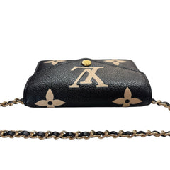 LOUIS VUITTON Leather Giant Empreinte Monogram Compact Wallet with Chain Louis Vuitton